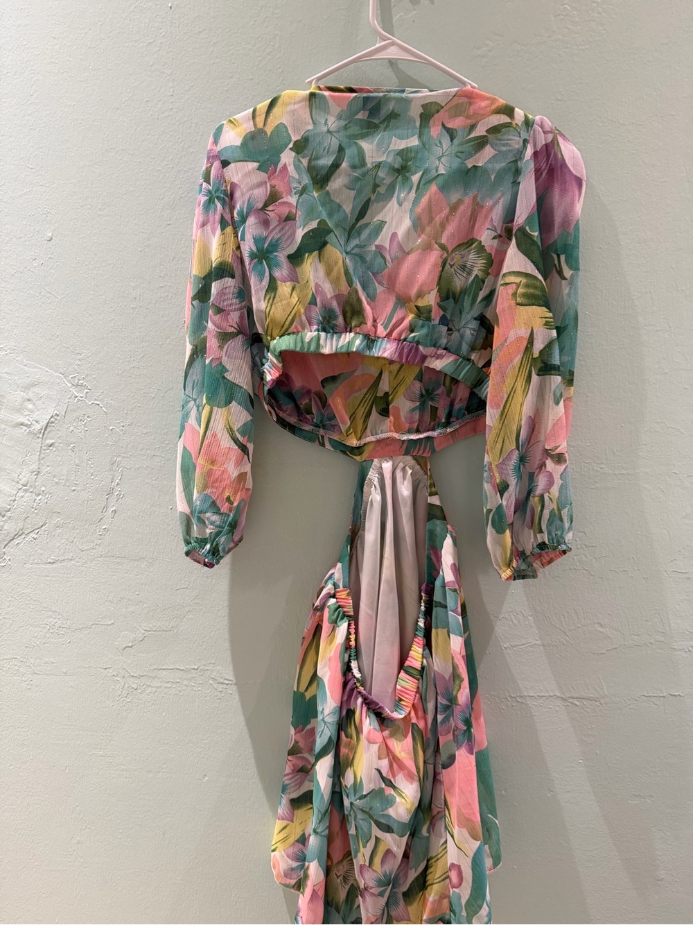 SHEIN Pastel Pink Mint Green Yellow Floral Two-Piece Set